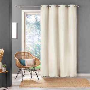 Evideco French Home Goods Elegant Window Curtain Panel - 100% Cotton, Light-Filtering Privacy Drapes, 95x55 Inches - 1 of 4