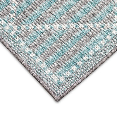 Aqua Diamond Flat Woven Indoor/Outdoor Rug