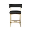 Meridian Furniture,Rivage Black Durable Linen Textured Fabric Stool, Set of 2 - 3 of 4