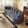 Okak Modern Oversized Curved Sectional Floor Futon Sofa for Living Room Bedroom,Memory Foam Rest Sofa with Comfy Backrest & Pillows - 4 of 4
