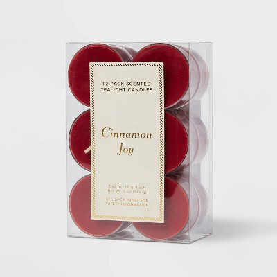 12pk Scented Tealights Candle Red - Threshold™