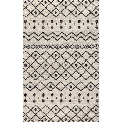 Aksil Moroccan Beni Souk 8' x 10' Cream & Black Area Rug