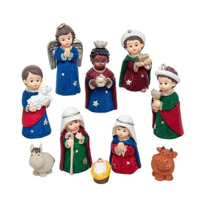 Kurt Adler 1.25-3" Children's Nativity, 10-Piece Set