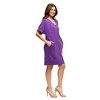 Maternity V-Neck Loose Fit Short Sleeve Pocket T Shirt Dress - 24seven Comfort Apparel™ - 2 of 4