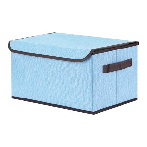 REGALWOVEN Fabric Collapsible Storage Bin Cube with Handles and Lid for Shelves Closet - 1 of 4