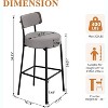DYHOME 24 inches Bar Stools Set of 3, Counter Height Bar Stools with Leather Pad Wood Back, Leather Upholstered Bar stools for Kitchen Island, Cafe - 2 of 4