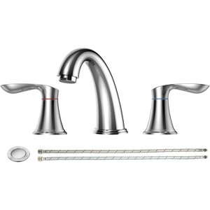 Coucheta 8" Widespread Bathroom Faucet - for 3-Hole Sink with Pop-Up Drain & Supply Lines, Available in Multiple Finishes & Pack Options - 1 of 4