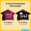 Big Dot of Happiness 8 Count Maroon Graduation 3D Centerpiece Table Decorations, Freestanding Class of 2025 Burgundy Grad Party Centerpieces - 4 of 4