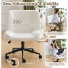 VINGLI Criss Cross Thick Padded Armless Comfy Desk Chair with Dual-Purpose Base,Adjustable Swivel Modern Vanity Chair,Rolling,Waxed PU - 4 of 4