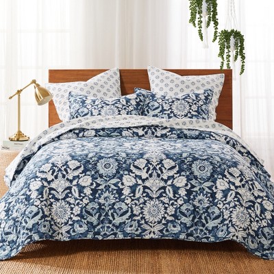 Laure Indigo Full/queen Quilt Set - Levtex Home : Target