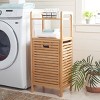 Hallow Laundry Basket With Shelf - Natural/Beige - Safavieh - 2 of 4
