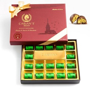 Carians Luxury Dubai Chocolate Gift Box, Bow Made 17pcs Individually Wrapped With Pistachio & Kataifi Great For Anniversary, Mothers Day & Anytime! - 1 of 4