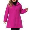 Agnes Orinda Women's Plus Size Elegant Single Breasted Detachable Hooded Trench Overcoats - 2 of 4