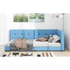 NicBex Queen Size Platform Bed 84.3" L Modern Wooden Bed Frame with Headboard, Linen Cushions and 2 Ports for Bedroom, No Box Spring Required - 2 of 4