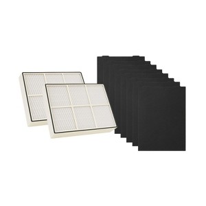 Nispira HEPA Filter with 4 Pre-Carbon Filters for Whirlpool Whispure Air Purifier Models AP25030K, APR25530L, APR25130L, Part #1183051K, 2 Sets - 1 of 4