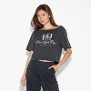 Women's Short Sleeve Off the Shoulder Boxy T-Shirt - Wild Fable™ - 2 of 4