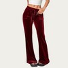 Anna-Kaci Women’s Soft Velvet Lounge Pants with Wide Flared Legs Adjustable Drawstring Waistband and Smooth Stretch Fabric - 2 of 4