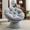 FONTOI Oversized Swivel Accent Chair, Swivel Barrel Chair, Upholstered Wingback Chair for Bedroom Living Room, Gray, 33"*31.5"*37" - 2 of 4