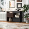 KWPZQEB Multifuctional Storage Cabinet, Freestanding Buffet Sideboard Cabinet with Drawer, Corner Cabinet for Dining Room, Living Room, Black & Brown - 2 of 4
