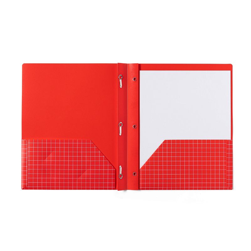 Poly Folder with Prongs Fashion Red Grid - up &#38; up&#8482;, 2 of 4