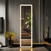FONTOI 60 Inch Full Length Mirrors Rectangle Floor Standing Mirror for Bedroom, Living Room Wall Mounted Hanging Mirror With Stand, White, 16"*60" - 2 of 4