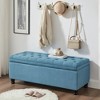 VYNXARIA Light Blue Linen Tufted Button Storage Bench - Style Meets Utility - 2 of 4