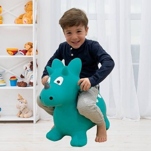 BounceZiez Inflatable Bouncy Ride-On Hopper with Pump - Dino - 1 of 4