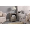 Gulches Gray 2 Drawers 15 in W Nightstand with Charging Station Open Shelf Wooden Side Table - 2 of 4