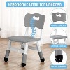 Modern Kids Table and 4 Chair Set,23.26" Height Adjustable Toddler Tables and 4 Chairs with Non-Slip Desk Legs&Organizer Graffiti Desktop - 4 of 4