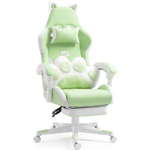 QingMoon Cat Ears Gaming Chair, Ergonomic Office Chair, Adjustable Swivel Desk Chair, Reclining Computer Chair with Removable Headrest for Office - 1 of 4