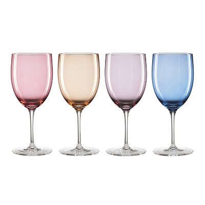 Entertain 365 True Colors Stemless Wine Glasses Set in Purple, Red, Orange  and Blue (Set of 4)
