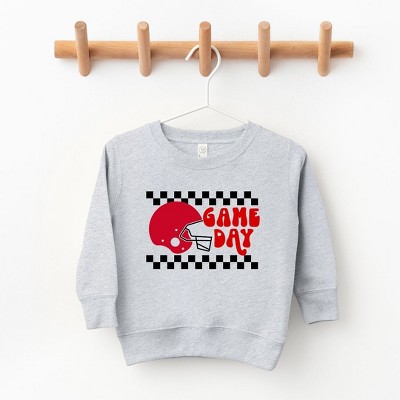 The Juniper Shop Game Day Checkered Toddler Graphic Sweatshirt