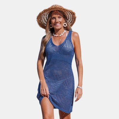 Women's Knit Sleeveless Cutout Mini Cover-Up Dress - Cupshe