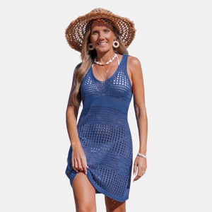 Women's Knit Sleeveless Cutout Mini Cover-Up Dress - Cupshe - 1 of 4