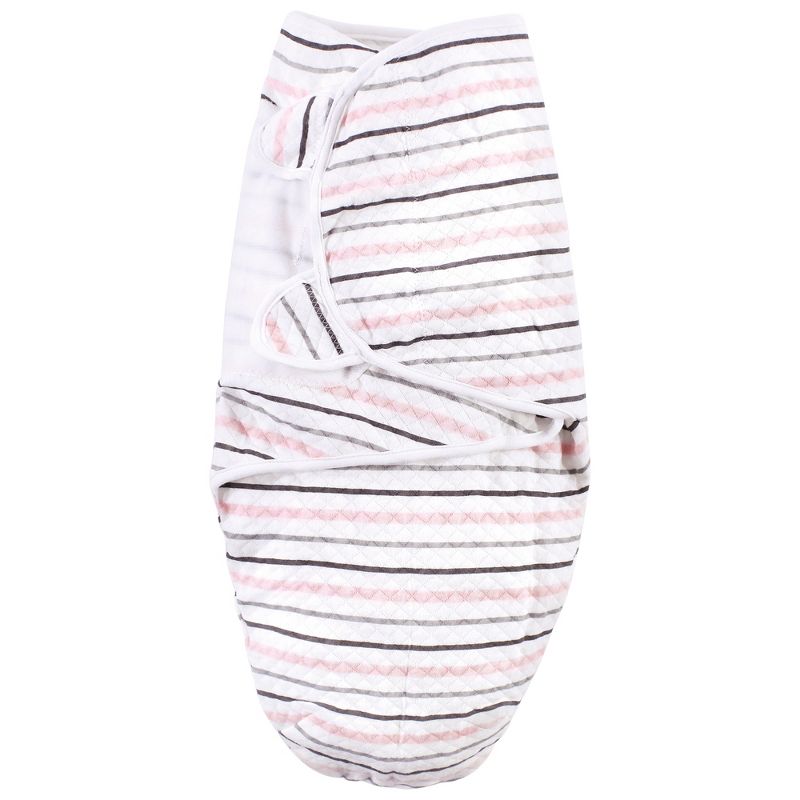 Hudson Baby Infant Girl Quilted Cotton Swaddle Wrap 3pk, Pink Safari, 0-3 Months, 6 of 7