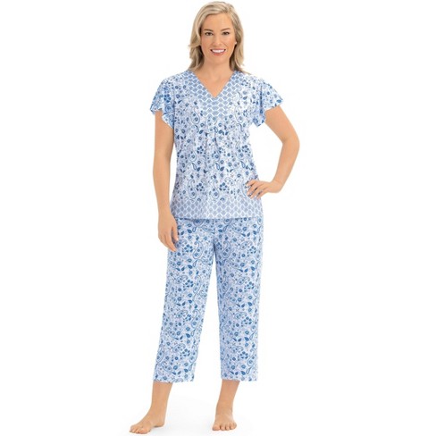 Collections Etc Border Print Capri Paisley Pajamas 2-piece Set X-large ...