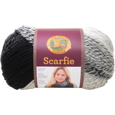 Lion Brand Scarfie Yarn-Cream/Black