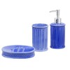 Home Mart Goods Blue Dolomite Bathroom Accessories Set - Soap Dispenser, Soap Dish & Tumbler - 3 of 4
