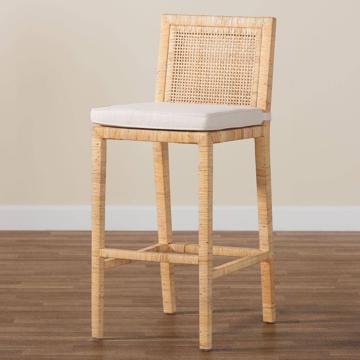 bali & pari Sofia Rattan Bar Stool Natural - thumbnail 4