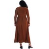 24seven Comfort Apparel Long Sleeve V Neck Side Slit Plus Size Maxi Dress - 3 of 4