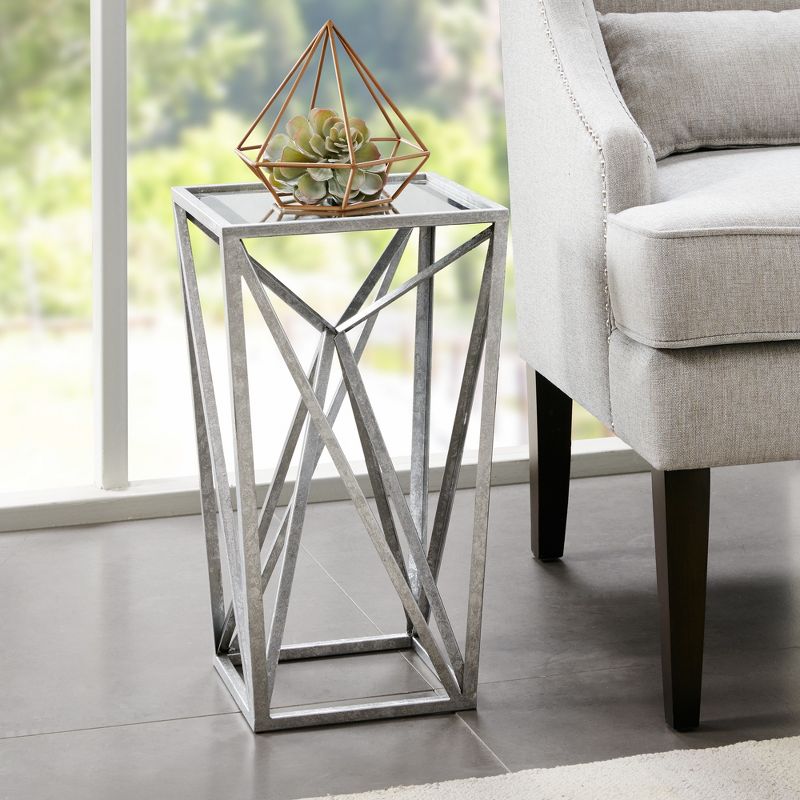 Jaye Angular Mirror Accent Table Silver/Mirror - Madison Park, 4 of 7