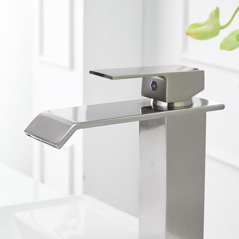 BWE Waterfall Single Hole Single-Handle Low-Arc Bathroom Faucet With Supply Line, 4 of 7
