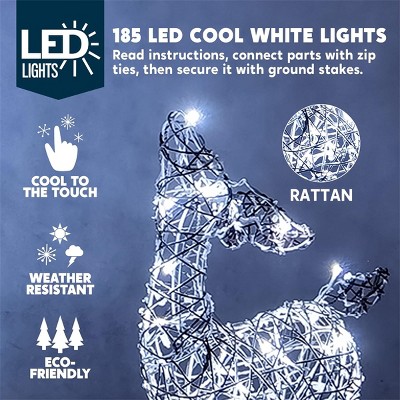 Winter LED Reindeer Family Christmas Yard Decorations