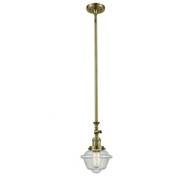 Oxford - 1 Light Stem Hung Tiltable Mini Pendant In Traditional Style-12 Inches Tall and 7.5 Inches Wide