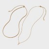 14K Gold Dipped Cubic Zirconia Initial Necklace Set 2pc - A New Day™ Gold - 2 of 3