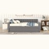 VynxariaFull Size Upholstered daybed with Trundle and Wood Slat Support, Gray - 3 of 4