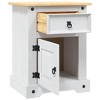 vidaXL Nightstand Storage Cabinet Table with Drawer Mexican Pine Corona Range - 4 of 4