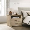GlasFlength Nightstands Nightstand Modern Bedside Table with Storage Drawer and Open Wood Shelf for Room Modern, Beige, 18"*22"*25" - 2 of 4