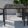 Flash Furniture Lark Outdoor Dining Table with Synthetic Gray Wash Teak Poly Slats - 35" Square Steel Framed Restaurant Table with Umbrella Hole - 2 of 4