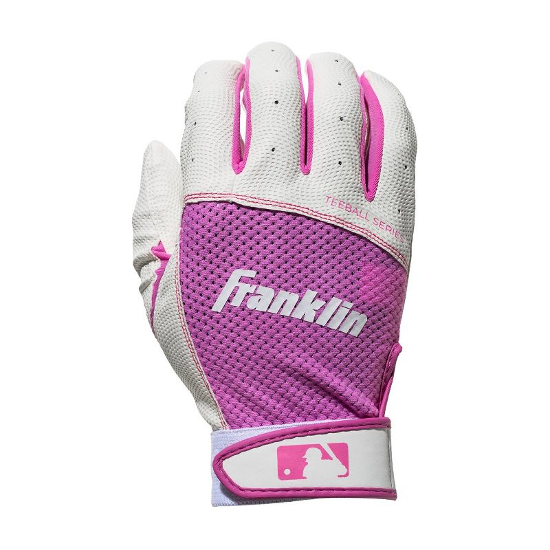 Franklin Sports Youth Tee ball Flex Series Batting Gloves - White/Pink - XXS, 2 of 3